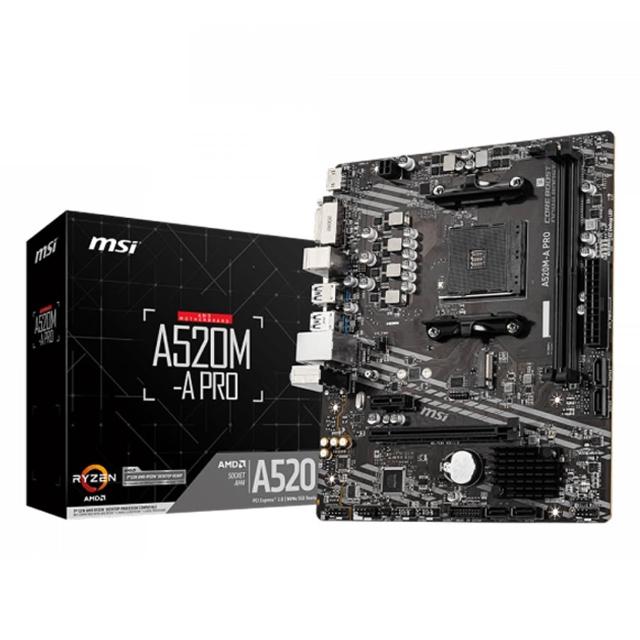 【MSI 微星】微星 A520M-A PRO 主機板+AMD R5 5500 6核心(M+C組合包)