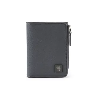 【PORTER INTERNATIONAL】法式精緻BEND真皮雙折零錢短夾(沉靜灰)