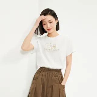 【GIORDANO 佐丹奴】網路獨家款 女裝大象的日常印花圓領短袖T恤(多色任選)