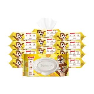 【HUGGIES 好奇】純水濕巾迪士尼加厚型 80抽12包/箱(奇奇蒂蒂加蓋款)
