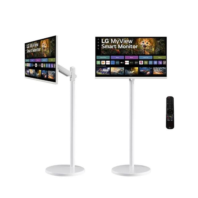 【LG 樂金】32SR75U-W+移動支架 32型 HoMIE機Pro 2 4K VA智慧聯網螢幕組合