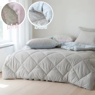 【寢室安居】韓國Songhwa 花語雙面蓬鬆厚款水洗被 冬被150X205CM(廣藏市場.韓國棉被.韓國被.四季被)