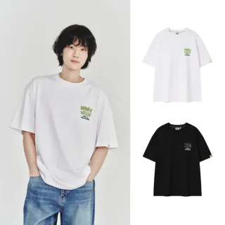 【Wacky WiLLY】官方旗艦館 字母印花短袖T恤(UNI短袖上衣 黑/白色)