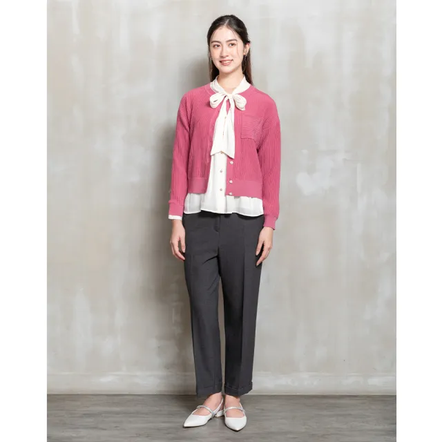 【perng yuh 芃諭名品】凝粹時光 亮澤 綁帶 襯衫(2025 AW Collection|4C秋冬新品上市)