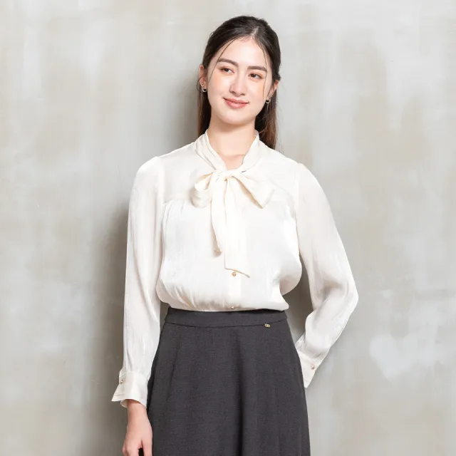 【perng yuh 芃諭名品】凝粹時光 亮澤 綁帶 襯衫(2025 AW Collection|4C秋冬新品上市)