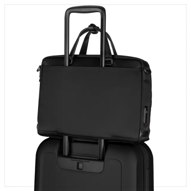 【VICTORINOX 瑞士維氏】AlexNero系列 15.6吋電腦公事包 黑/海軍藍(611805/653670)
