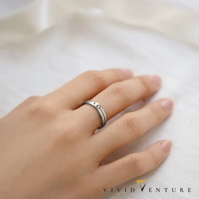 【Vividventure 亞帝芬奇】925純銀 5分 天然鑽石 真鑽 情侶 對戒 男戒 女戒 愛情。之間