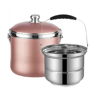 【鼎匠★限時特價】304不鏽鋼7L高效節能免火再煮鍋燜燒鍋悶燒鍋 長效續煮加厚升級雙層保溫提鍋蒸籠湯鍋露營