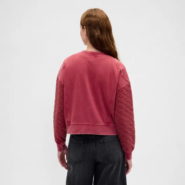 【GAP】女裝 Gap x Stranger Things怪奇物語限量聯名 Logo刺繡印花圓領大學T-紅色(865224)