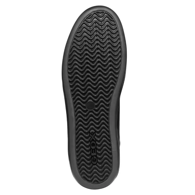 【GEOX】男鞋 RESPIRA™ Elver透氣真皮防潑水 拼接 休閒鞋(黑色 真皮 透氣 休閒鞋)