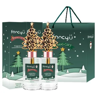 【FANCY U】聖誕樹限定款擴香瓶200ml 2入+聖誕節提袋 1入組(聖誕禮物 交換禮物)