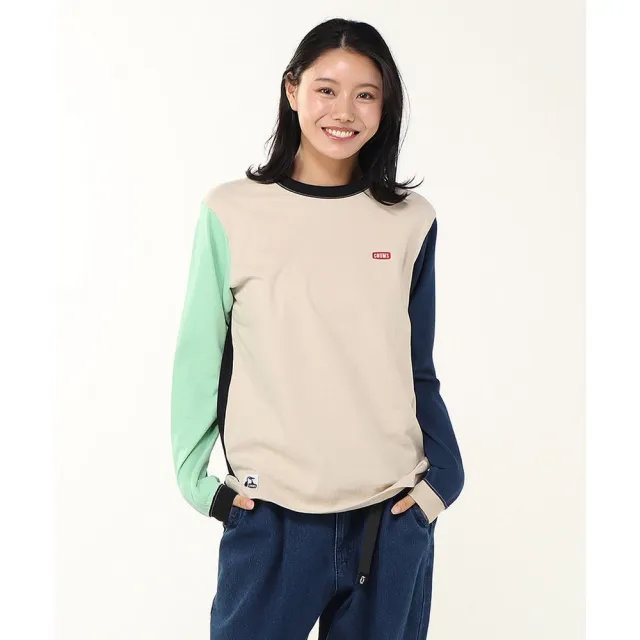 【CHUMS】CHUMS 休閒 Booby Logo Brushed L/S T-Shirt長袖上衣 MintCrazy 男(CH012668C110)