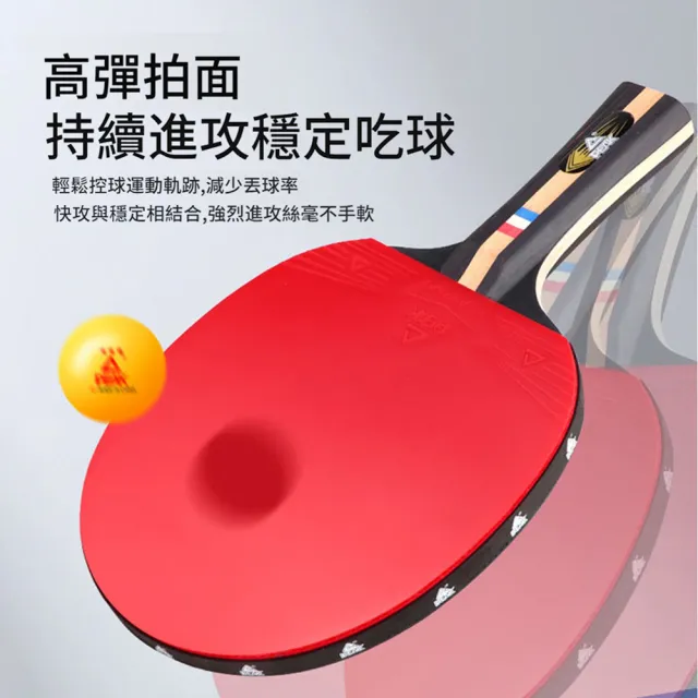 【PEAK】雙拍乒乓球拍訓練套裝 兵乓球初學者訓練球拍 橫拍/直拍 乒乓球套組 附收納包+5個乒乓球