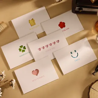 【Paper Play】萬用卡片-繽紛彩色縷空造型卡片 祝福卡 生日卡 祝賀卡 留言小卡(6款任選)