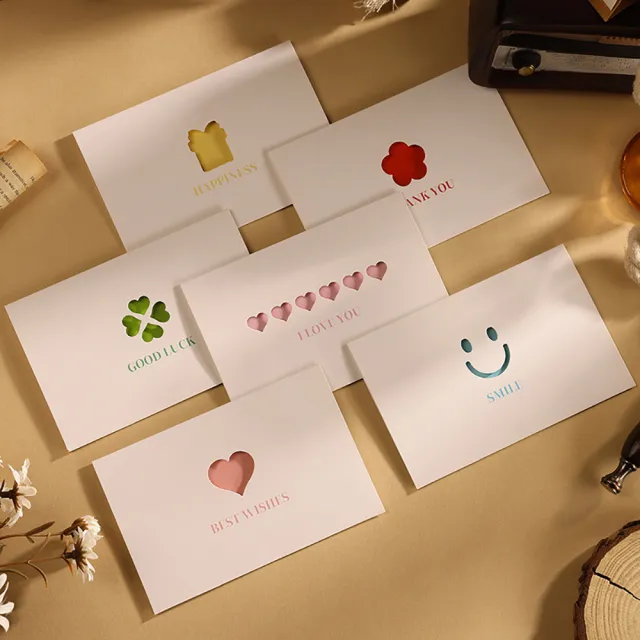 【Paper Play】萬用卡片-繽紛彩色縷空造型卡片 祝福卡 生日卡 祝賀卡 留言小卡(6款任選)