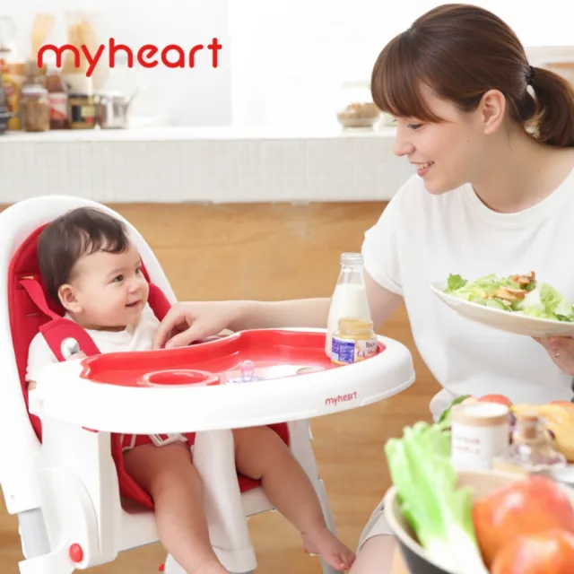 【myheart】折疊式安全兒童餐椅(兒童餐椅 學習餐椅 5段高度調節 可折疊 台灣製)