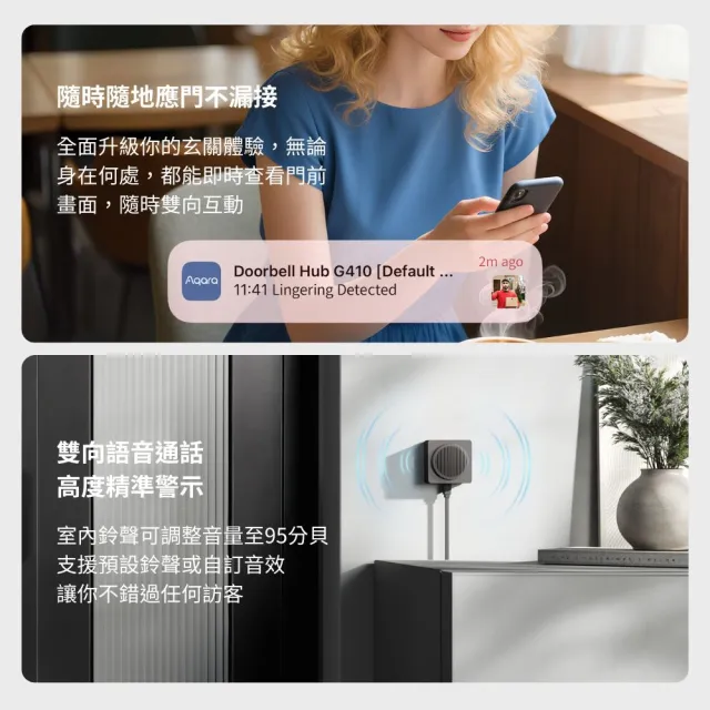 【Sioh 惜】Aqara 智能可視門鈴 G410 網關國際版(智慧門鈴 HomeKit 門禁安全)