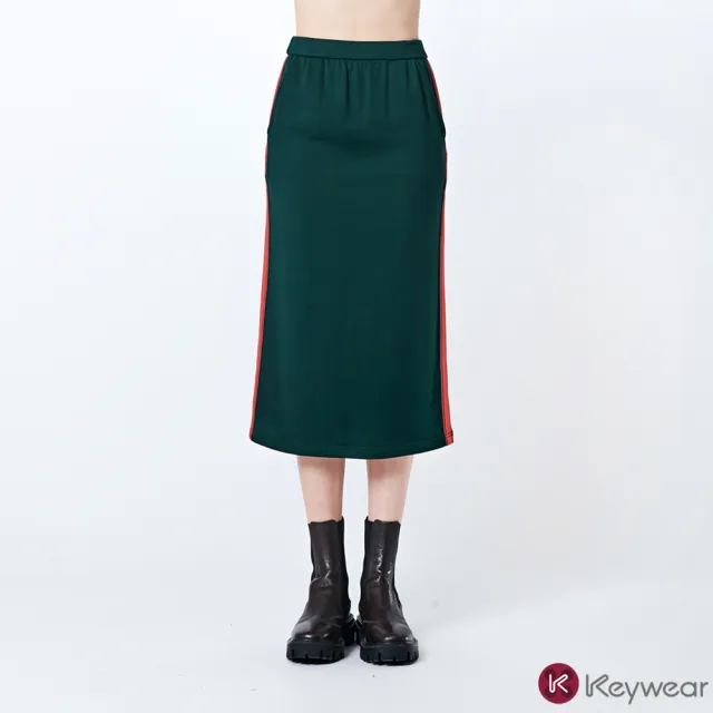 【KeyWear 奇威名品】時尚織帶休閒風舒適長裙