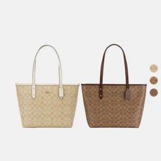 【COACH】蔻馳官方直營【線上限定】CITY經典Logo拉鍊托特包 托特手袋-多色任選(58292/CCQ28)