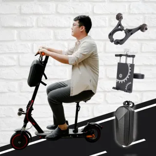 【SKR】旗艦人氣全配組 小米哥 電動滑板車 旗艦座椅款 方向燈 音樂(座椅+輔助輪+手機架+置物包)