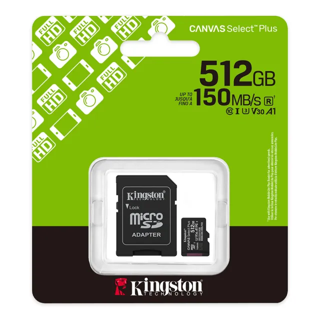 【Kingston 金士頓】512GB microSDXC UHS-I U3 A1 V30  記憶卡(SDCS3/512GB 平輸)