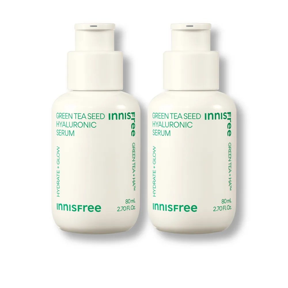 【INNISFREE】官方直營 綠茶籽玻尿酸保濕精華2入組(80ml*2/補水神器)