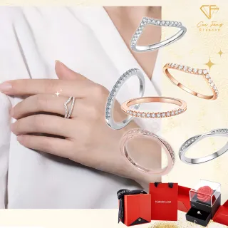 【CF鑽飾】排戒系列 線戒多款任選 雙12(莫桑鑽 線戒 女戒 鑽戒 情人節 生日 開運 尾戒)