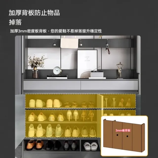 【銘利萊】鞋櫃家用 入戶大容量玄關櫃 客廳儲物櫃 簡約多功能鞋櫃(衣帽款 90*30*180)
