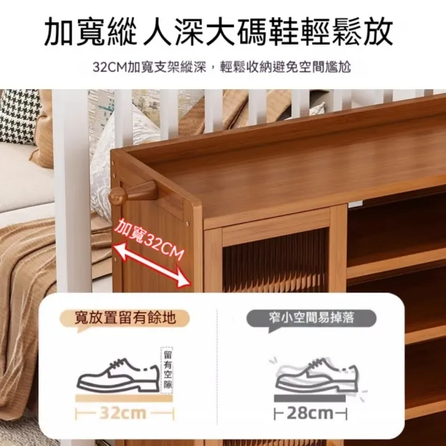 【TAMZU 潭祖】大容量鞋櫃 進門鞋櫃 家用室內多層鞋架 省空間鞋櫃(家庭版 全板防塵門 8門12層120*32*170)