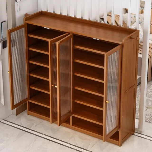 【銘利萊】大容量鞋櫃 進門鞋櫃 家用室內多層鞋架 省空間鞋櫃(家庭版 全板防塵門 8門12層120*32*170)