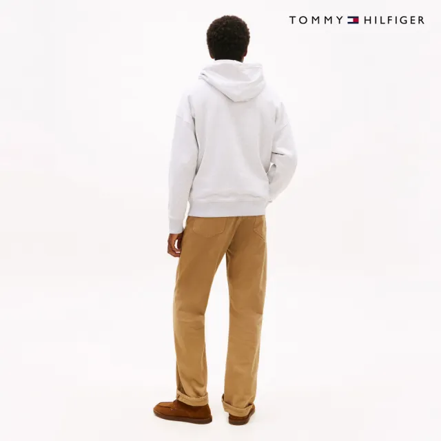 【TOMMY HILFIGER】官方旗艦館寬鬆版Logo連帽衛衣_灰色
