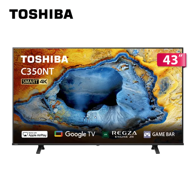 TOSHIBA 東芝】58H快配☆REGZA 43型4K Google TV液晶顯示器(43C350NT
