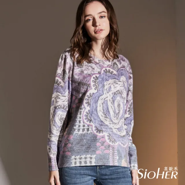 【SiOHER 熹歐禾】現貨 特選白金級彩繪羊毛衫三件組(女裝/圓領T恤/羊毛上衣/日系/通勤)