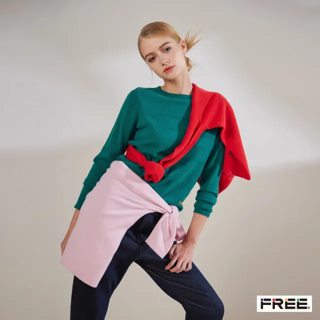 【FREE】喀什米爾圓領free長袖羊絨衫(5色)