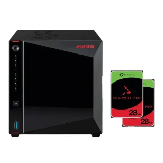 【ASUSTOR華芸】搭希捷28TBx2★AS5404T 4Bay NAS網路儲存伺服器