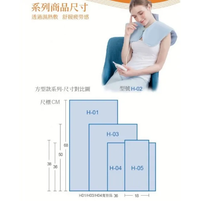 【COSYMED 適美得】鉛塊款動力式熱敷墊 腰背適用(H-03/50x36cm)