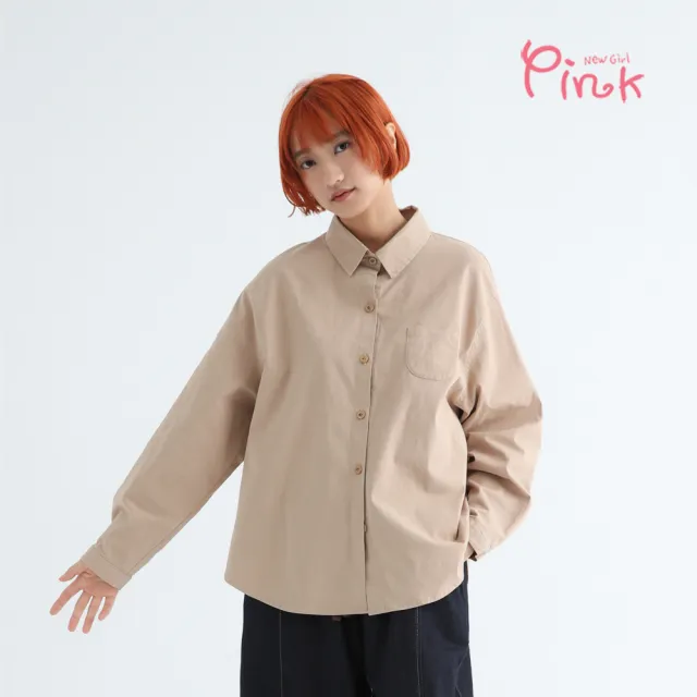 【PINK NEW GIRL】日系水洗長版襯衫 3203AC(2色)