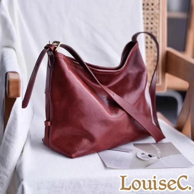 【LouiseC.】雙11 Tree House 義大利植鞣牛皮內中隔層肩背斜背托特TOTE真皮包-2色(GKA020)