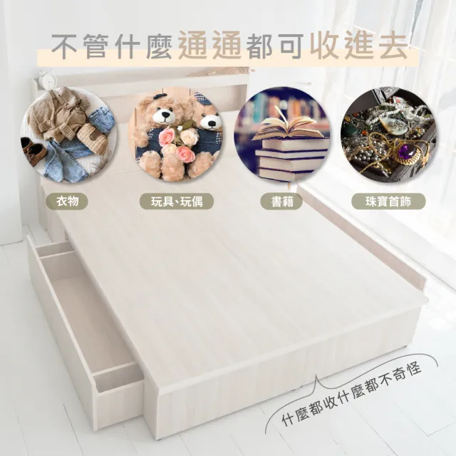 【藤原傢俬】白色戀人木芯板收納空間床底/架雙人5尺-單抽(不含床頭)