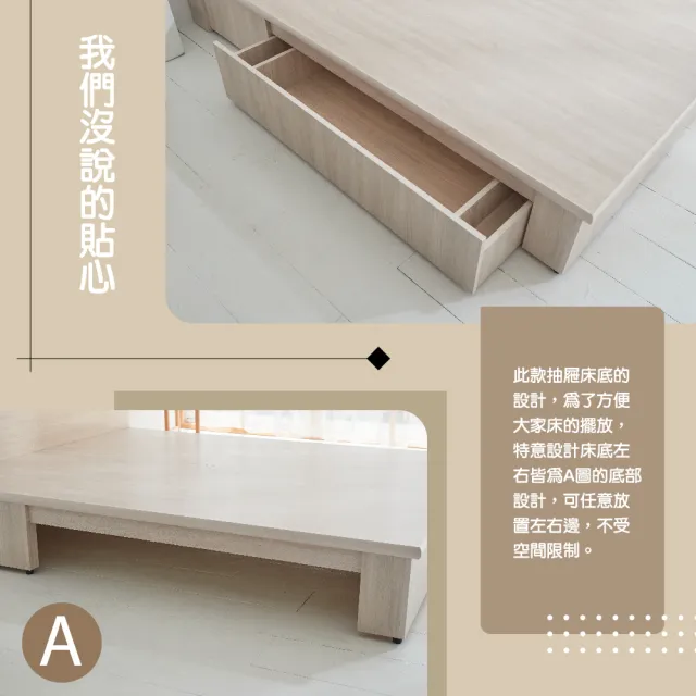【藤原傢俬】白色戀人木芯板收納空間床底/架雙人5尺-單抽(不含床頭)