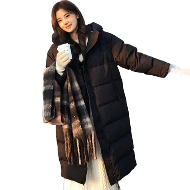 【巴黎精品】頂級真羽絨外套90%鴨絨羽絨衣秋冬保暖上衣大碼休閒女裝(連帽溫柔長版4色n1mj1)
