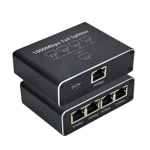 【LineQ】1KMbps網路線RJ45分配器1分4延長轉接器