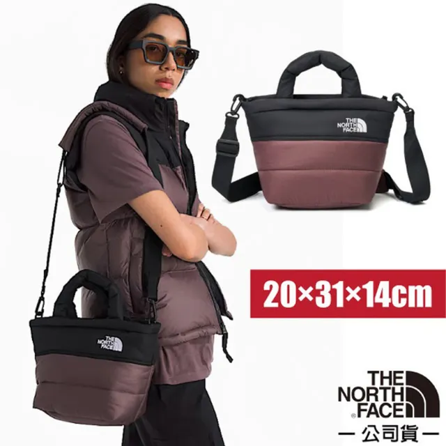 【The North Face】NUPTSE MINI BAG 背提兩用輕巧隨身側背包.手提包袋(8F06-CAI 棕色)