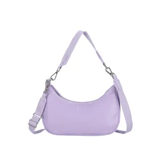【Lesportsac】輕量尼龍 小型肩背兩用新月包(3752 丁香紫)