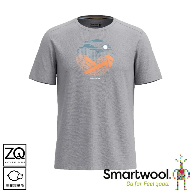 【SmartWool】塗鴉短Tee/14er《淺灰》SW002851/排汗衣/機能衣