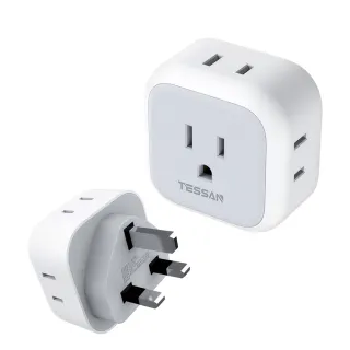 【TESSAN】英規旅行轉接頭(3P插座x1+2P插座x3)