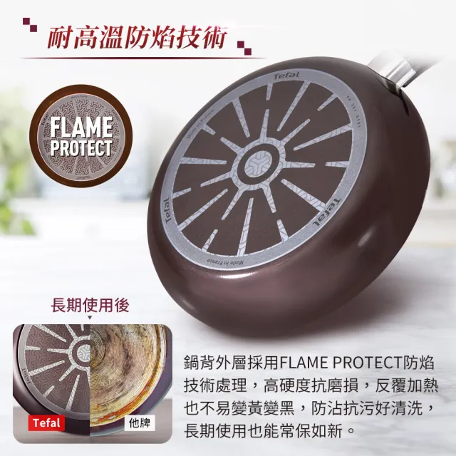 【Tefal 特福】法國製烈焰武士系列28CM不沾鍋平底鍋