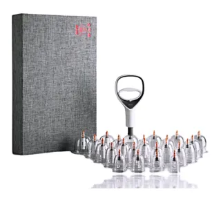 【華佗牌】華佗牌24罐拔罐組家庭裝 錦緞禮盒裝(禮盒 送禮 拔罐杯 拔罐器 手動真空拔罐)