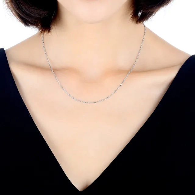 【點睛品】全18K 機織素鍊 18K金項鍊(40cm)