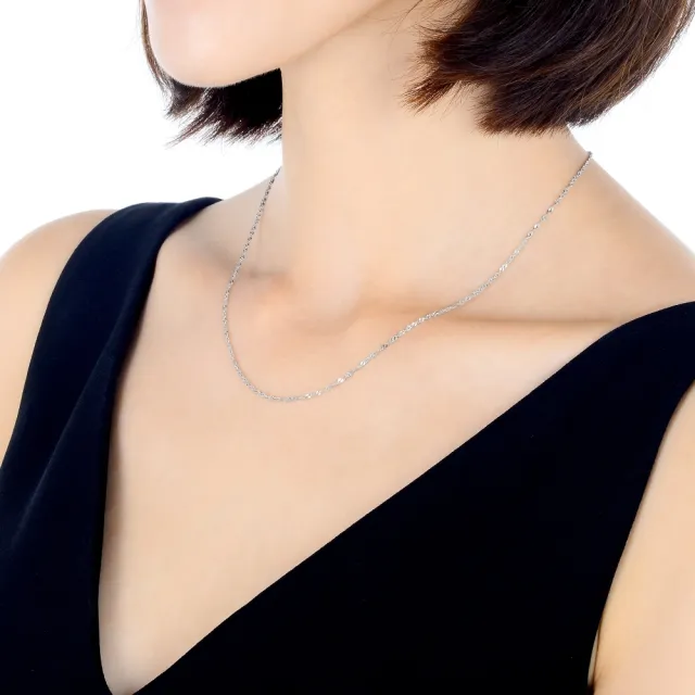 【點睛品】全18K 機織素鍊 18K金項鍊(40cm)